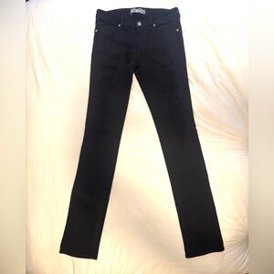 Fiorucci Classic Skinny Straight Black Denim Pants Size 2 Tall GIrl Friendly